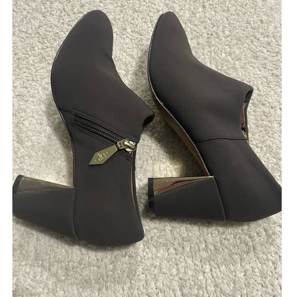 Donald Pliner Women's Size 6 1/2M Side Zip Block Heel booties Dark Brown - Picture 4 of 8